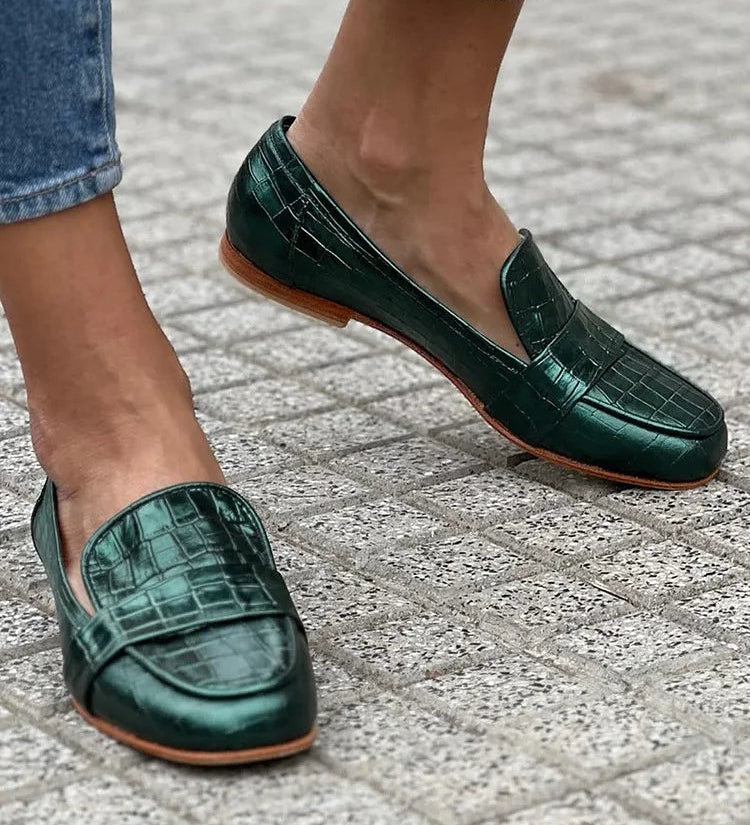 Clarisse | Teal Green Loafers