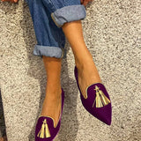 Portia | Plum Tassel Flats