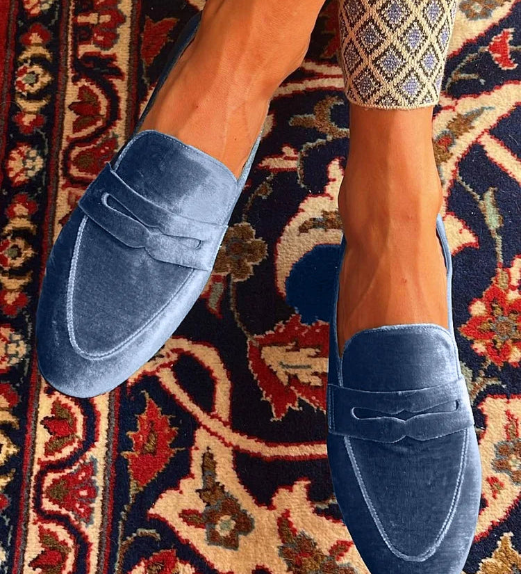 Noemi | Blue Suede Loafers