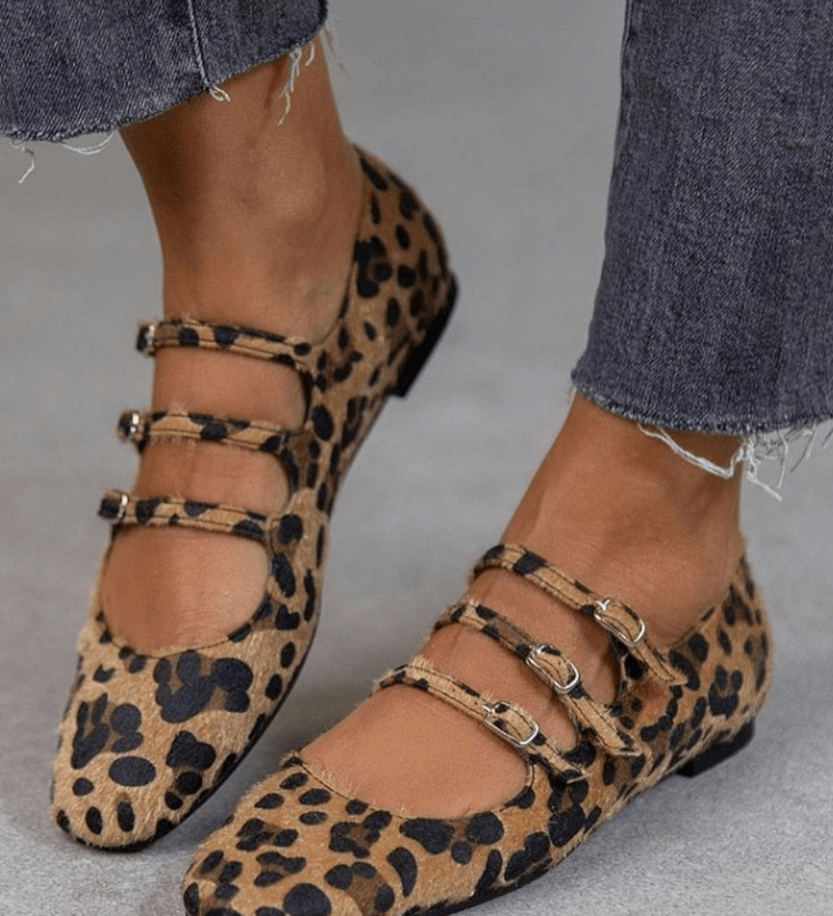 Angelie | Leopard Mary Jane Flats