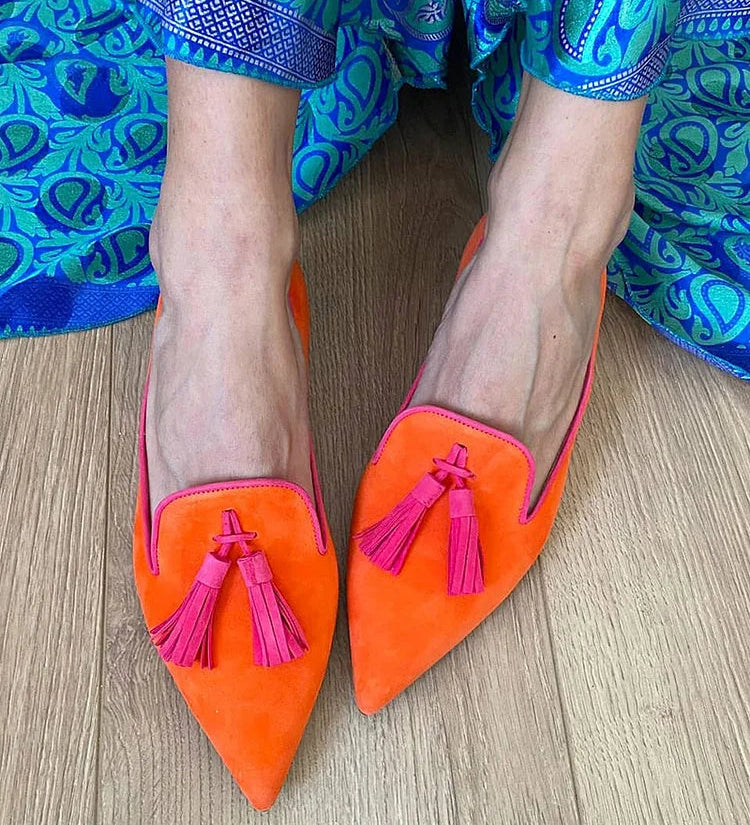 Portia | Plum Tassel Flats