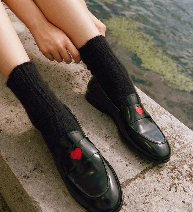 Elsie | Heart Detail Slip-On Loafers