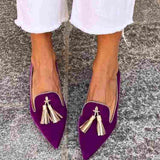 Portia | Plum Tassel Flats