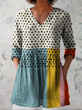 Valerie | Pastel Print V-Neck Blouse