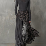 Martina | Long Dress with Leopard Print