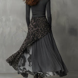 Martina | Long Dress with Leopard Print
