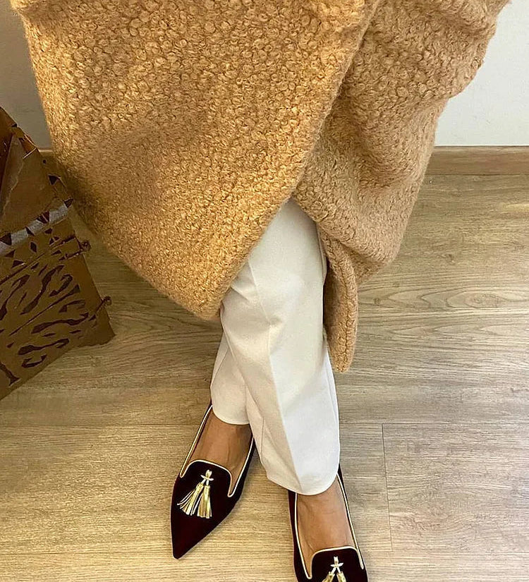 Portia | Plum Tassel Flats