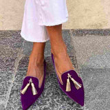 Portia | Plum Tassel Flats