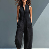Sleeveless Linen Dungarees