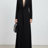 Kara | Long-Sleeve Deep V-Neck Maxi Dress