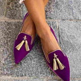 Portia | Plum Tassel Flats