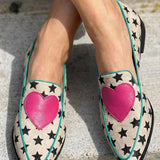 Marisol | Star & Heart Print Loafers