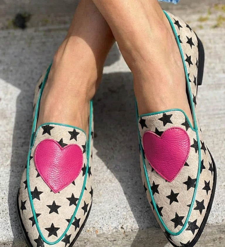 Marisol | Star & Heart Print Loafers