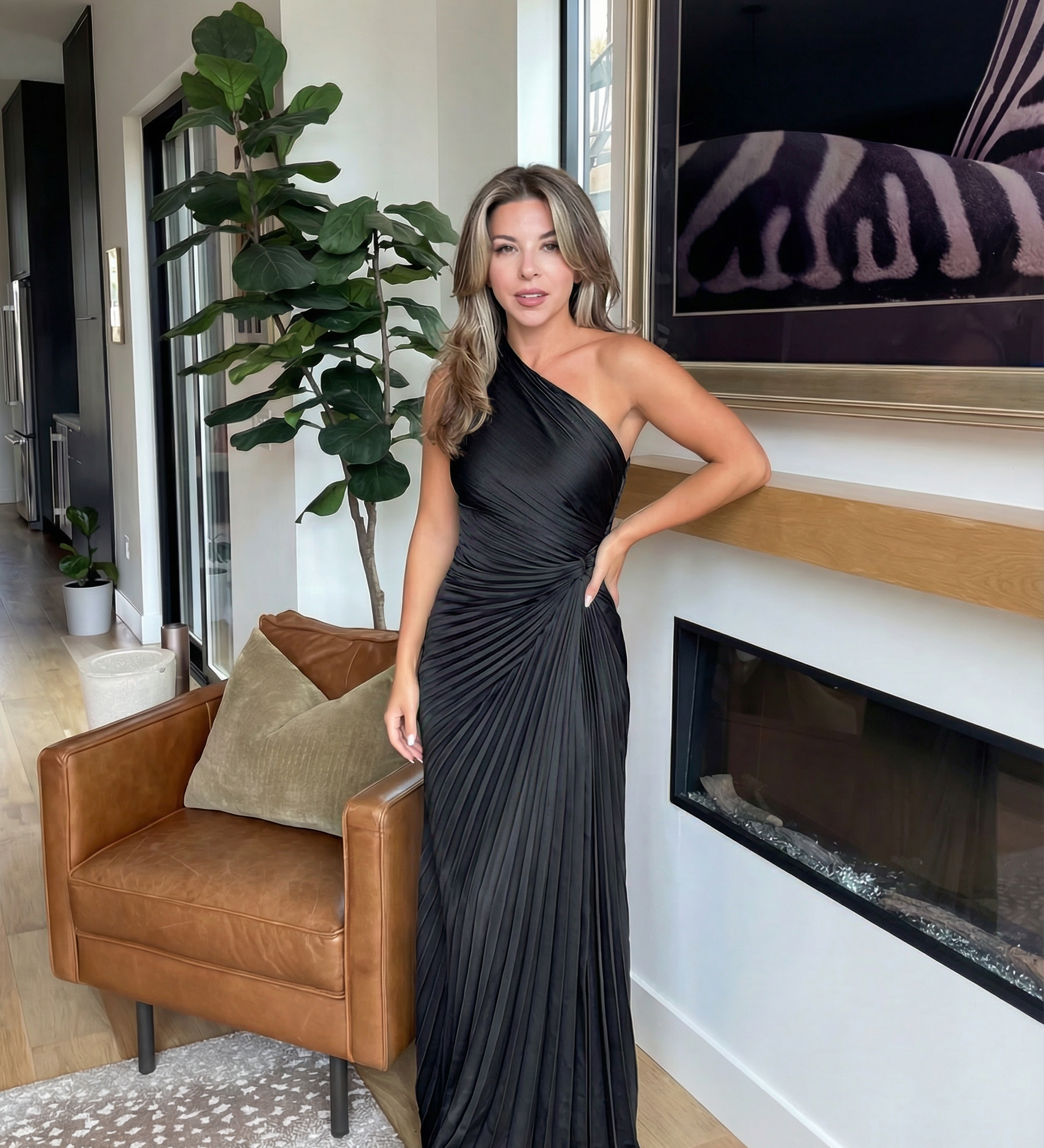 Aurelia | One-Shoulder Pleated Dress