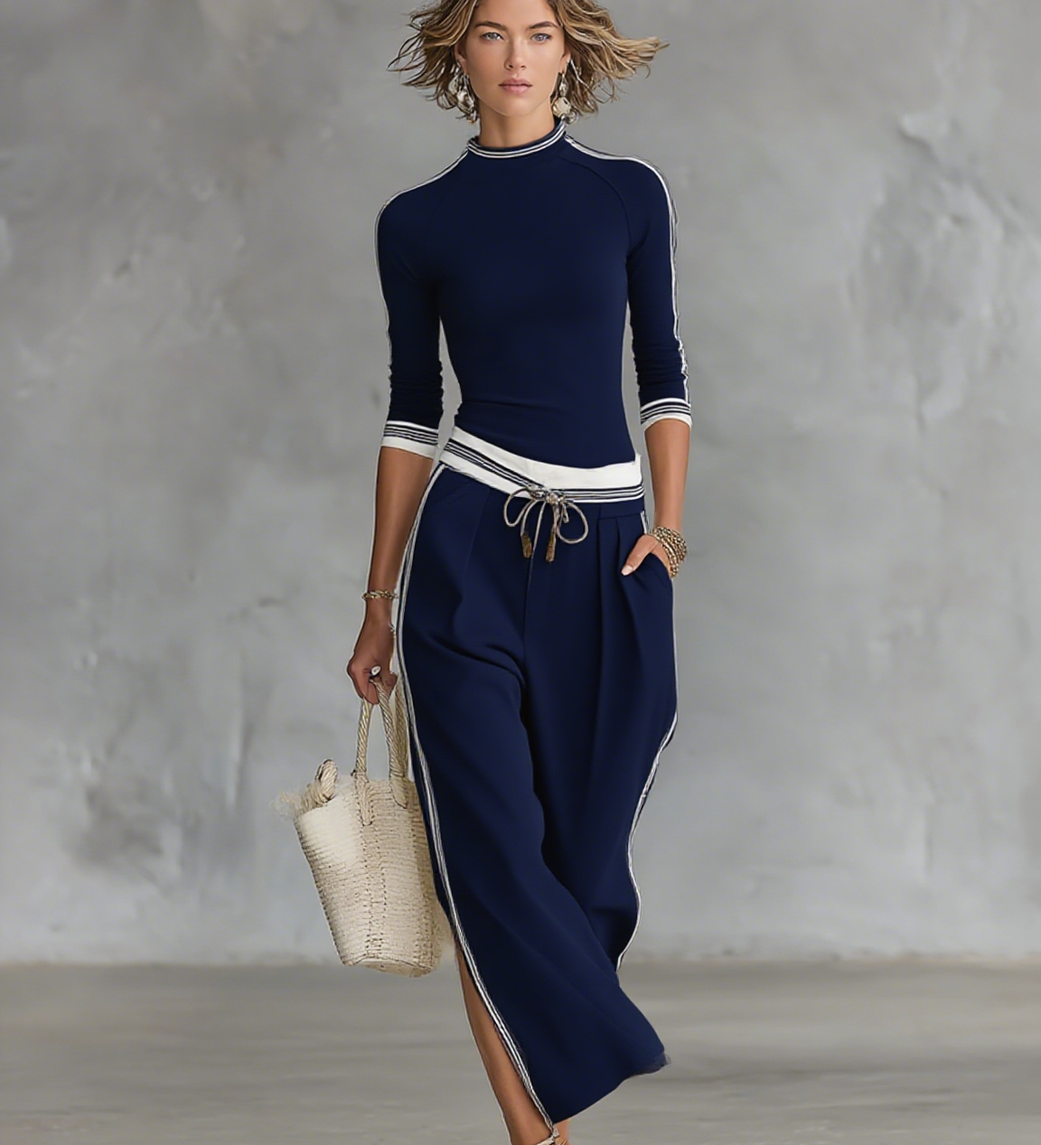Sports Set Loose Trousers with Drawstring
