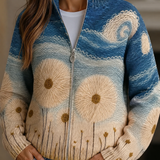 Quinn | Dandelion Meadow Quilted Zip-Up Cardigan