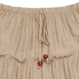 Bohemian Pleated Summer Maxi Skirt