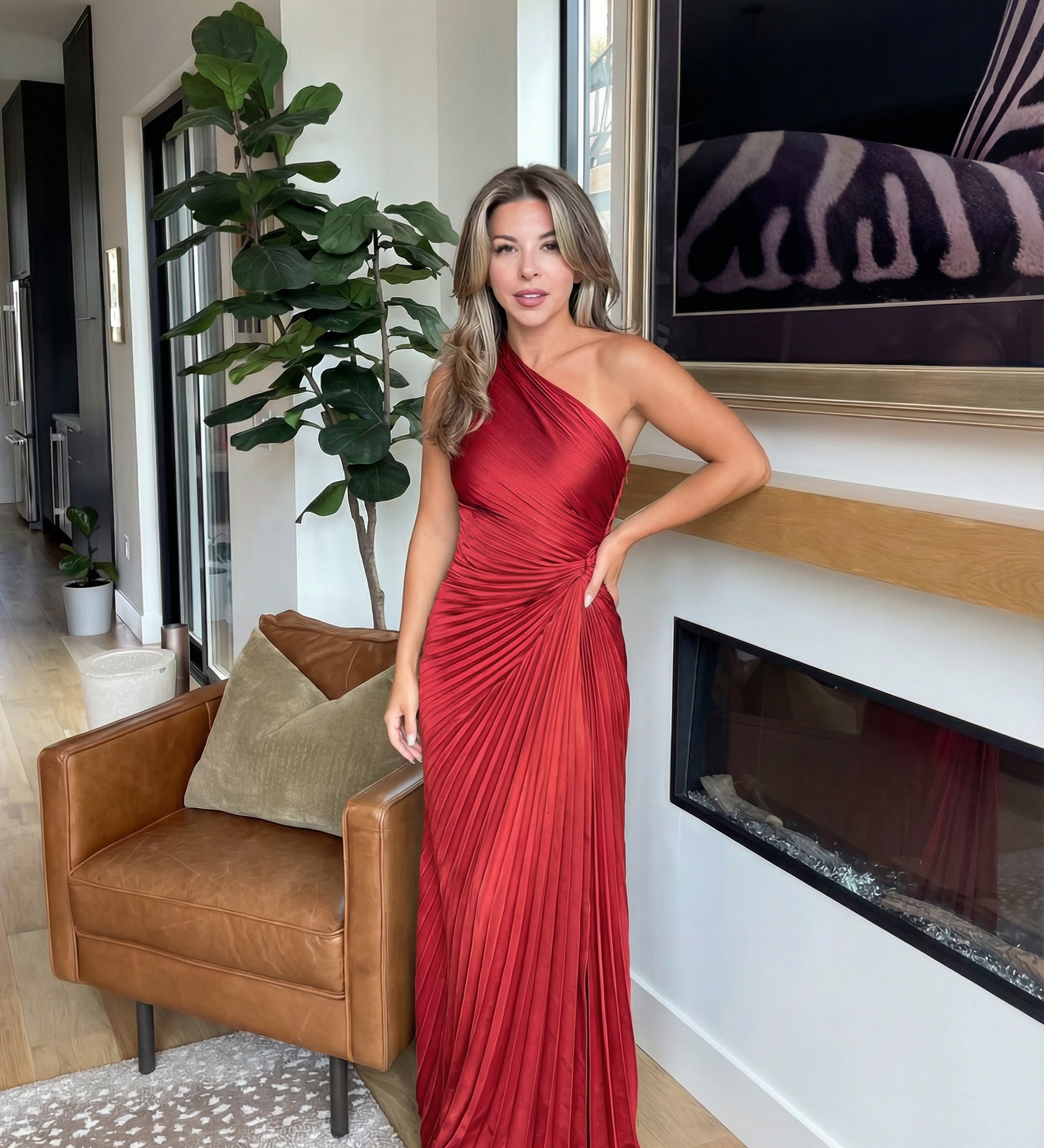 Aurelia | One-Shoulder Pleated Dress