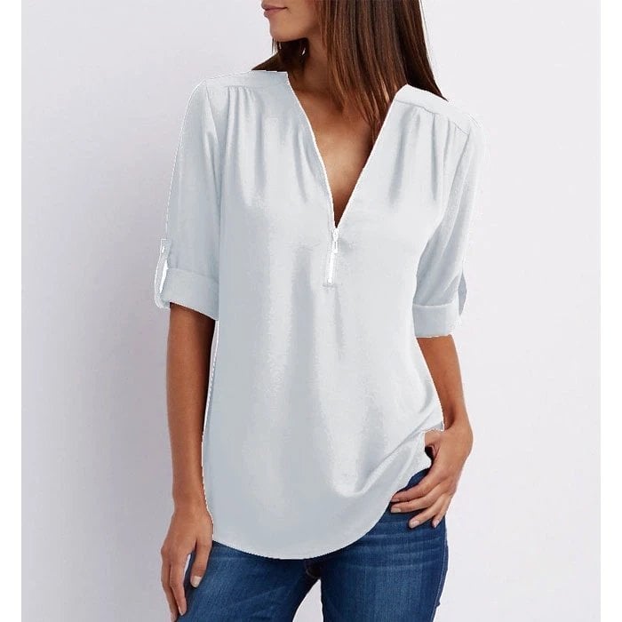 Gwen | Chic Zipper Blouse
