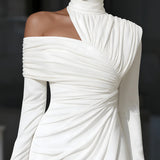 Petra | Evening Dress with High Collar & One Shoulder