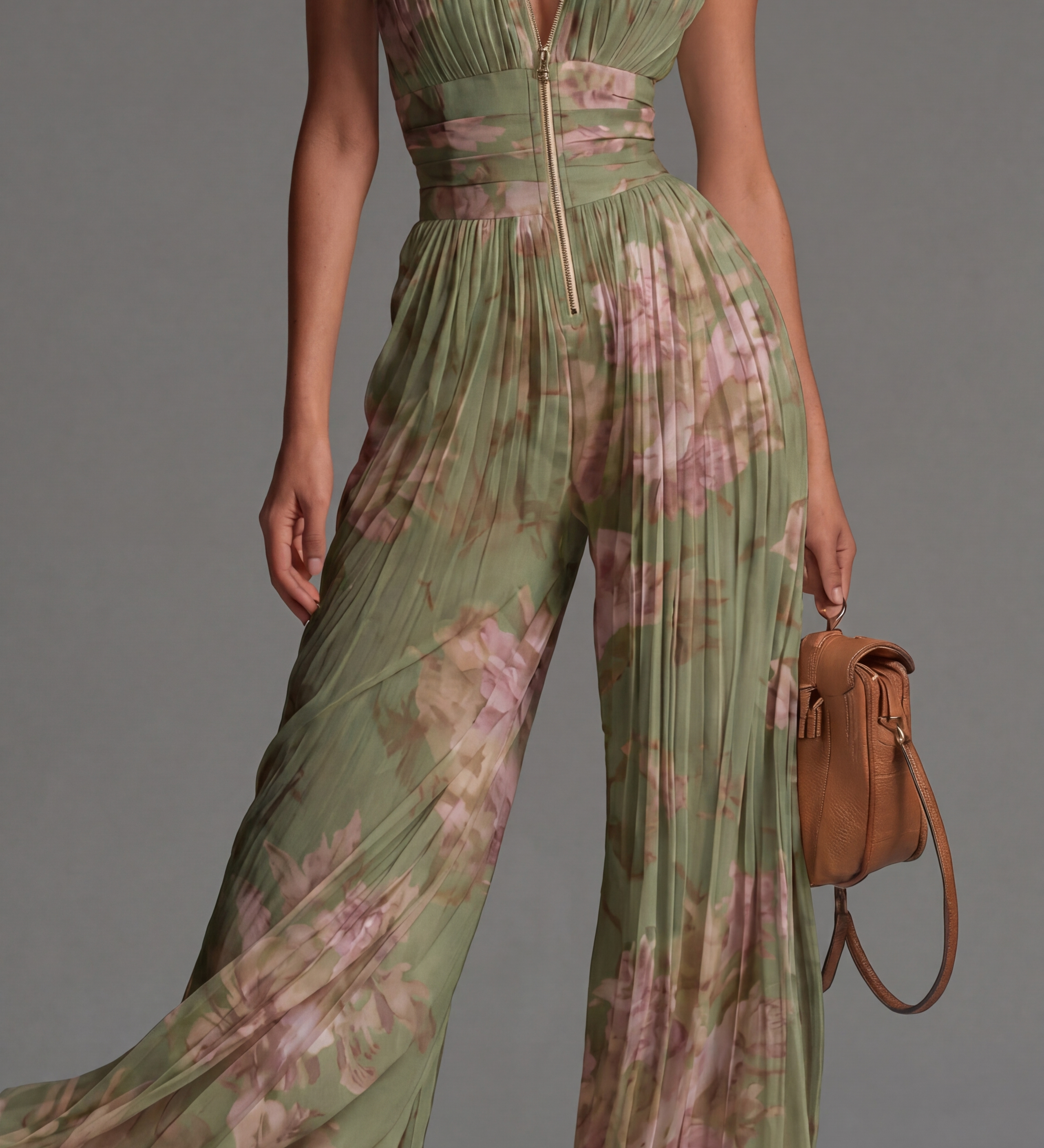 Zineb | Pleated Floral Jumpsuit