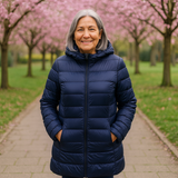 LONG TRANSITIONAL PADDED JACKET | NAVY BLUE