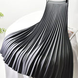 Elegant High Waist Pleated Midi Skirt with Elasticated Waistband