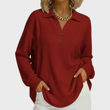 Laura | Orange Jumper with Polo Collar