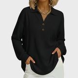 Laura | Orange Jumper with Polo Collar