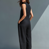 Sleeveless Linen Dungarees