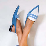 Elena | Cornflower Blue Slingback Flats