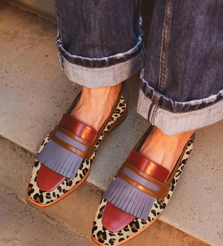 Zelda | Leopard Loafers with Lilac Trim