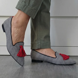 Sasha | Houndstooth Fringe Flats