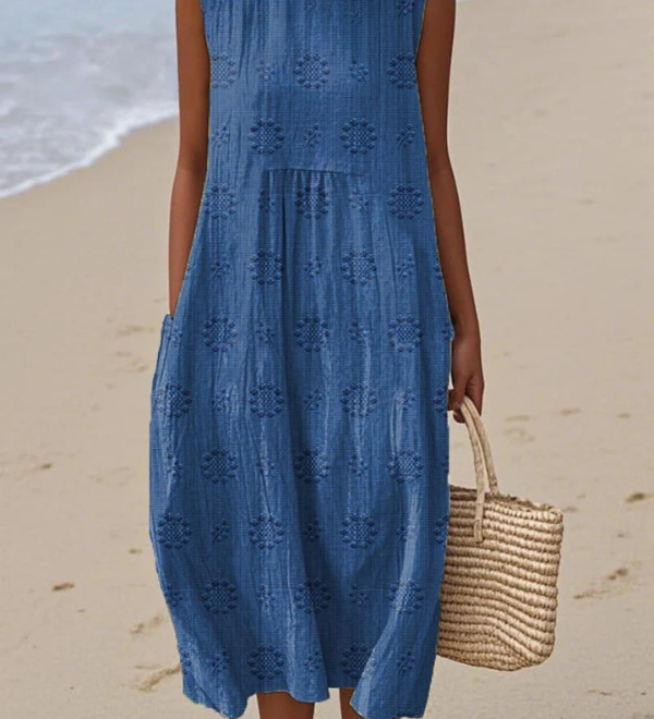 Beatrice | Embroidered Detail Midi Dress