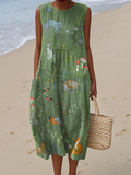 Josephine | Woodland Green Midi Dress