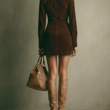 Georgina | Suede Zip Mini Dress