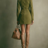 Georgina | Suede Zip Mini Dress