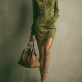 Georgina | Suede Zip Mini Dress
