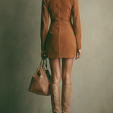 Georgina | Suede Zip Mini Dress