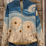 Quinn | Dandelion Meadow Quilted Zip-Up Cardigan