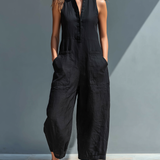 Sleeveless Linen Dungarees