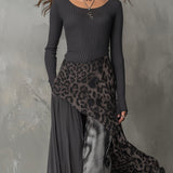 Martina | Long Dress with Leopard Print