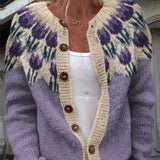 Keira | Sage Green Tulip Knitted Cardigan