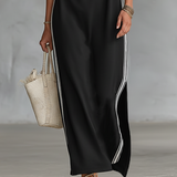Sweat Maxi Dress with Button Collar