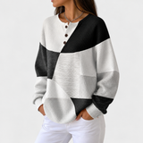 Ella | Black and White Colour-Block Jumper