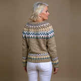 Cleo | Camel and Teal Icelandic Cardigan