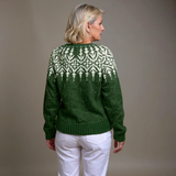 Brianna | Forest Green Snowflake Icelandic Cardigan