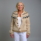 Aubrey | Cream and Chocolate Icelandic Cardigan