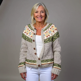 Autumn | Cream and Sage Icelandic Cardigan