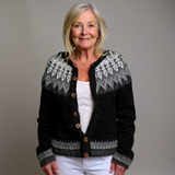 Neve | Black and White Icelandic Cardigan